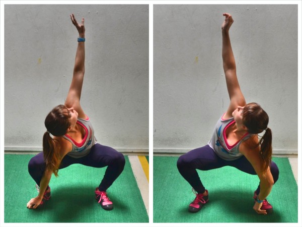 squat with rotations