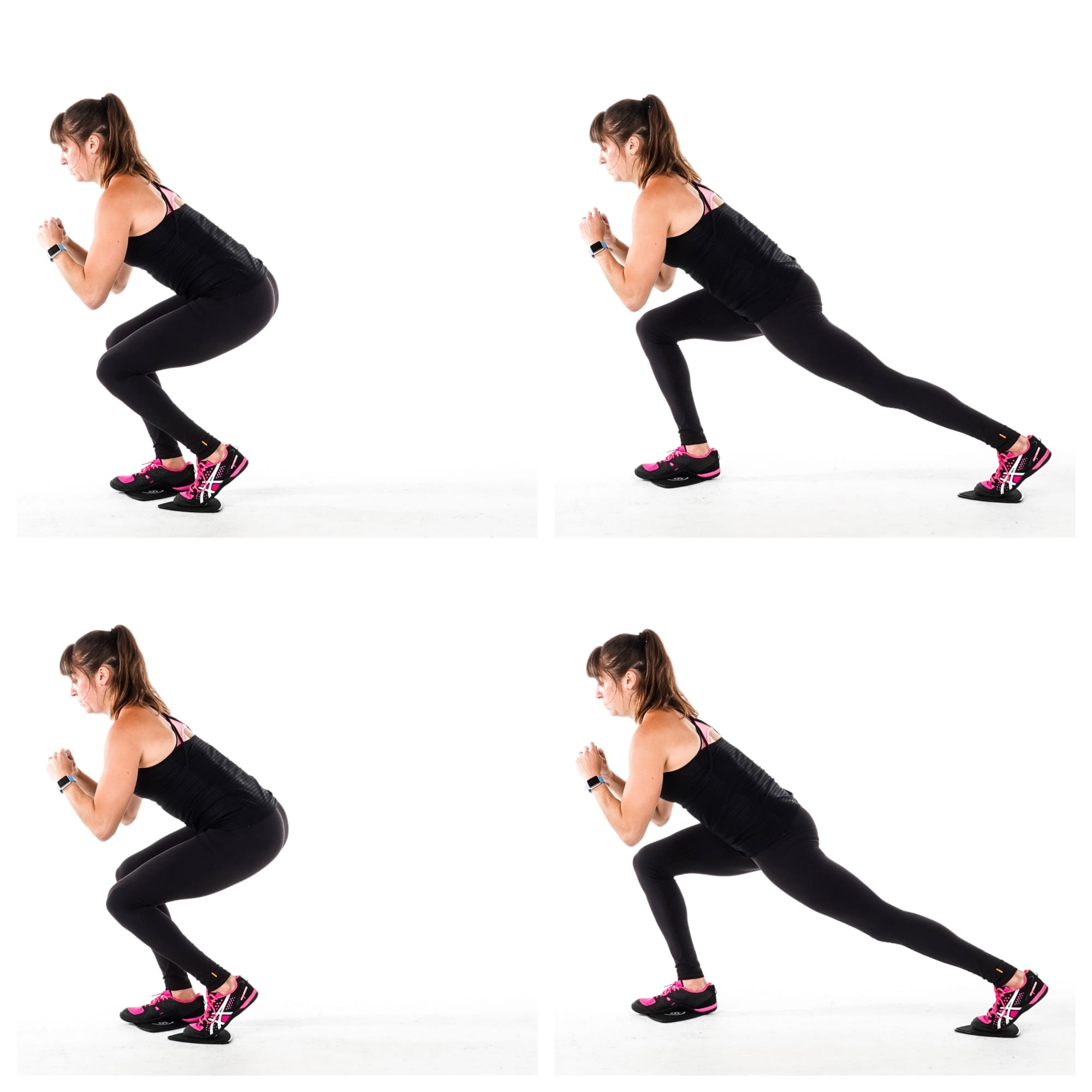 slider reverse lunges